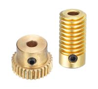 QUARKZMAN Ensemble de Pignons à Vis Sans Fin - Module 0,5 Taux de Réduction de 30:1 4mm de Diamètre de Trou d'Arbre de Pignon et 4mm de Diamètre de Trou de Roue de Pignon 30T (Laiton)