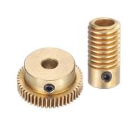 QUARKZMAN Ensemble de Pignons à Vis Sans Fin - Module 0,5 Taux de Réduction de 50:1 6mm Trou de Diamètre de l'Arbre de Pignon et 6mm Trou de Diamètre de la Roue de Pignon 50T (Laiton)