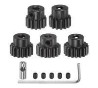 QUARKZMAN Ensemble de Pignons M1 Mod1 pour Engrenage de Pignon 5mm d'Arbre 13T 14T 15T 16T 17T en Acier Trempé avec Accouplement de 3,17mm pour Voiture Rc (5 Pièces)