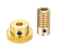 QUARKZMAN Ensemble de Vis Sans Fin - Module 0,5 Taux de Réduction de 40:1 Diamètre Du Trou de l'Arbre d'Engrenage de 5 mm et Diamètre Du Trou de l'Engrenage de 5 mm Engrenage 40T (Laiton)