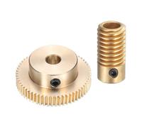 QUARKZMAN Ensemble de Vis Sans Fin - Module 0,5 Taux de Réduction de 60:1 Diamètre de Trou de 6 mm Arbre d'Engrenage et Diamètre de Trou de 6 mm Roue d'Engrenage 60T (Laiton)