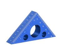 QUARKZMAN Équerre Triangulaire En Aluminium À Angle Droit 45/90 Degrés Épaisseur 14.5mm Équerre Isocèle Haute Précision Avec Échelles SAE Et Métrique Pour Travail Du Bois, Bleu