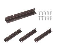 QUARKZMAN Équerres d'angle 4 Pièces 200x25x25mm Bronze | en acier inoxydable, en forme de L, avec vis, pour bois, pour fixation, réparation, assemblage de meubles, étagères, armoires