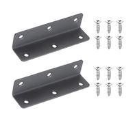 QUARKZMAN Équerres en L 2 Pièces 100x25x25mm Gris | Acier Inoxydable, avec Vis, pour Bois, pour Fixation, Réparation, Assemblage, Meubles, Étagères, Armoires