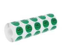 QUARKZMAN Étiquettes Autocollantes d'Approbation de Contrôle de Qualité des Stocks d'Entrepôt 25mm/1" Vert pour Inventaire, 5 Rouleaux 2500 Pièces