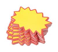 QUARKZMAN Étiquettes de Commerce Vierges en Forme d'Étoile, Étiquettes de Prix Fluorescentes, 100x130 mm, Couleurs pour la Tarification des Commerces au Détail, Lot de 100