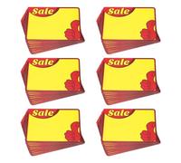 QUARKZMAN Étiquettes de Prix Carrées Star Burst de commerce, Étiquettes de Prix Étoilées 7 x 5,5 Pouces avec Bordure Rouge et Couleur Jaune pour les commerces au Détail, 60 Pièces