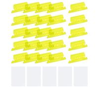 QUARKZMAN Étiquettes d'onglets de dossiers suspendus, Onglets de dossiers de 2 pouces et Inserts en plastique Étiquettes de dossiers clairs pour dossiers suspendus, Jaune, 50 pièces