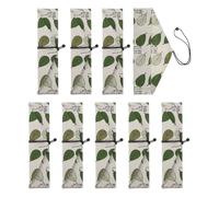 QUARKZMAN Étui À Baguettes, 9 Pcs Pochette De Rangement De Baguettes Style Japonais Trousse De Couverts Portable Sac De Voyage Ustensiles Manches De Rangement Cuillère Fourchette Pailles,
