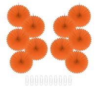 QUARKZMAN Éventails en Papier Orange Décoration Suspendue, 30cm Guirlande D'Éventails en Papier avec Pince pour Mariage Anniversaire Événements Décoration Murale Plafond Maison DIY 10 Pcs...