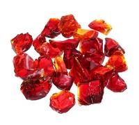QUARKZMAN Feu Verre pour Feu Fosse,2-3cm(1/9") Élevé Lustre Réfléchissant Verre Roches pour Naturel ou Propane Cheminée, Coffre-Fort pour Extérieur et Intérieur Feu Fosse Verre, Rouge