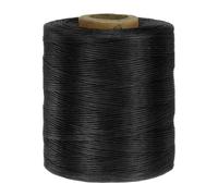 QUARKZMAN Fil Ciré Plat en Polyester de 1 mm 210D 766 Yards pour la Couture du Cuir Fil Ciré à la Main pour la Couture du Cuir Reliure de Livres Bricolage Noir
