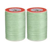 QUARKZMAN Fil Cire Rond En Cuir A Coudre, 55m / 60 Yards Fil Polyester Cire, 0.80mm Cordon De Couture Cire Pour Travaux En Cuir, Reliure, Bracelets Tresses, Vert Menthe, 2pcs