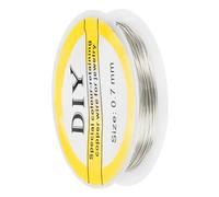QUARKZMAN Fil Cuivre 0.7mm/21 Gauge Pour Fabrication Bijoux, 1 Rouleau Fil À Perles Résistant À Salissures Pour Fournitures Fabrication Bijoux DIY (Argent)-4m