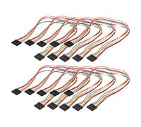 QUARKZMAN Fil de Connexion de Carte de Prototypage Femelle à Femelle 6 Broches, Pas de 2,54 mm, Câble Ruban à Une Rangée de 30 cm de Long, Lot de 10, Multicolore