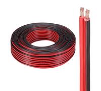 QUARKZMAN Fil Electrique 16 Gauge 2 Conducteurs, Câble Rouge Noir 300ft Cuivre Aluminium, Cordon D'Extension PVC Souple pour Bandes LED Enceintes Lampes Automobile