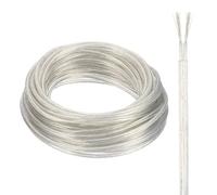 QUARKZMAN Fil PVC Gainé 2 Conducteurs Câble d'Alimentation 18AWG 15m/49.2ft, Câble Électrique Pour Fil Lampe LED Câble Audio Ligne Haut-Parleur Transparent