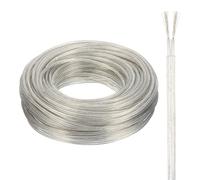 QUARKZMAN Fil PVC Gainé 2 Conducteurs Cordon d'Alimentation 18AWG 50m/164ft, Câble Électrique Pour LED Lamp Wire Audio Cable Speaker Line Transparent