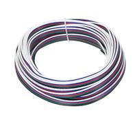 QUARKZMAN Fil Ruban Plat 20 AWG, Câble D'Extension LED 5 Broches, Longueur de 39,4 Pieds, Diamètre de 0,07", Cuivre Étamé Multibrin de Calibre 20 de 300V pour Câble RVB, Câblage Interne