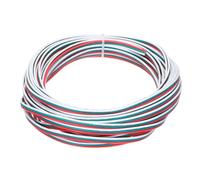QUARKZMAN Fil Ruban Plat 22 AWG, Câble D'Extension LED 3 Broches, Longueur 39,4 Pieds (12 Mètres), Diamètre 0,067" (1,7 Mm), Cuivre Étamé Multicolore 22 AWG 300V pour Câble RVB