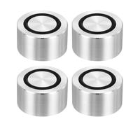QUARKZMAN Filetage M8 35mm Dia 20mm Épaisseur Cercle en Aluminium Disque Adaptateur de Dessus de Verre 4pcs Patins de Pieds de Table Ronds Solides avec Anneau Caoutchouc Antidérapant