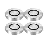 QUARKZMAN Filetage M8 50mm Dia 10mm Épaisseur Cercle en Aluminium Disque Adaptateur Dessus en Verre 4pcs Patin de Pied de Table Ronde Aluminium Solide avec Anneau Caoutchouc Antidérapant