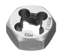 QUARKZMAN Filiere Hexagonale M10 x 1.5 Pas Metrique A Droite Acier Rapide Filiere Fixe Outil De Refiletage Taraudage Reparation