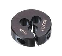 QUARKZMAN Filière Ronde Métrique M3 x 0.6 Filetage à Droite Ajustable en Acier Rapide (HSS) Pour Réparation de Filetage Diamètre Extérieur 20mm