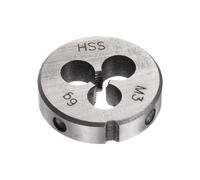 QUARKZMAN Filières à Fileter Rondes, Filetage Métrique M3 x 0.5 (Droite), Acier Rapide (HSS) Outil de Réparation de Filière de Coupe de Vis