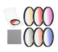 QUARKZMAN Filtre d'Objectif Dégradé Orange, Jaune, Bleu, Violet, Rouge, Gris 77mm, 6 Pièces Kit d'Accessoires pour Objectif d'Appareil Photo Reflex avec Étui et Chiffon de Nettoyage