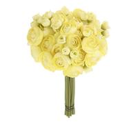 QUARKZMAN Fleurs Artificielles de Renoncule, 18Pcs Bouquets de Fleurs en Soie Jaune Faux pour Bricolage Bouquet Maison Mariage Centres de Table Arrangements Floraux Extérieurs