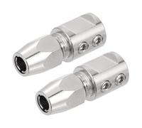 QUARKZMAN Flex Collet Coupler CNC En Acier Inoxydable Avec Arbre De Moteur 5mm Et Arbre Flexible 4.76mm Accouplement Flexible Verrou D'Arbre De Moteur Pour DIY RC Boat, Positive, Pack De 2