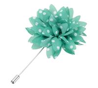 QUARKZMAN Flower Lapel Pin, Boutonnière Pour Men Suits Boutonnieres Fleur En Satin Faite Main Avec Broche À Pois Accessoires Pour Wedding Anniversary Graduation, Green/White Polka Dot