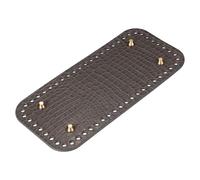 QUARKZMAN Fond De Sac en Cuir PU À Motif Crocodile, 22 X 10 Cm Rectangle pour Tricot Crochet Tote Bag Handbag Purse Making, Gris