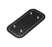 QUARKZMAN Fond De Sac en Cuir PU À Motifs Crocodile, 6.3 x 3.1 Pouces Rectangle pour Tricot Crochet Tote Bag Handbag Purse Making, Noir