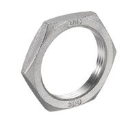 QUARKZMAN Fonte Tuyau Raccord Hex Écrou de Blocage, 304 Inox Acier Hex Serrure Écrou 1 1/2" Femelle Filetage (DN40) pour Plomberie Fixe, Eau Balai et Châssis Nettoyant