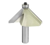 QUARKZMAN Fraise À Dégauchir 45 Degrés Avec Manche 1/2 Pouce Tranchant 1-3/8" Pointe En Carbure Avec Roulement Pour Outil De Fraisage Menuiserie, Doré