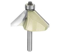 QUARKZMAN Fraise À Dégauchir À 45 Degrés Avec Manchon De 1/4 De Pouce, Tranchant De 1", Pointe En Carbure Avec Roulement Pour Outil De Fraisage Pour Travail Du Bois, Doré