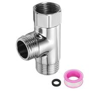 QUARKZMAN G1/2" Valve Déviation Douche 3 Voies Adaptateur Rond 60mm Argent