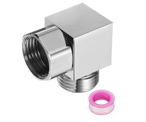 QUARKZMAN G1/2" Vanne Déviation Douche 2 Voies Adaptateur Carré Acier Inoxydable Pour Bidet Raccord Tuyau Avec Ruban PTFE Et Joint Pour Bidet Vanne D'angle (35mm Argent)