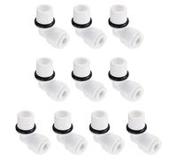 QUARKZMAN G1/4 Mâle Filetage to 1/4" L Type Rapide Connecteur x 10PCS Rapide Pousser Connecteur Raccord pour Eau Filtration Systèmes, Purificateurs, [Blanc Noir]