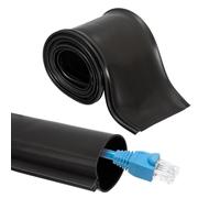 QUARKZMAN Gaine De Gestion De Câble 6.6ft, 2 Pouces ID Flexible Cache-Fils Couverture Isolation Protecteur À Clip pour Substation, Réseaux Électriques Haute Tension, Noir