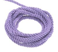 QUARKZMAN Gaine Torsadée, 5 Yard 3mm 3 Fils Corde Tressée Fil Brillant pour Sac Cadeau Rideau Décoration de Noël, Violet Clair - 5M