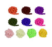 QUARKZMAN Galon à pompons 10 yards 10 pièces 10 couleurs-2