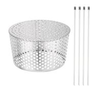 QUARKZMAN Garde-Filtre Pour Gouttière De Descente, Grille En Acier Inoxydable 304 De 6,3 Pouces De Large Avec Attaches Câbles Pour Couverture De Ventilation De Toit Conique De Tuyau