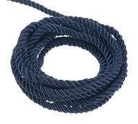 QUARKZMAN Garniture de Cordon Torsadé, 11 Yard 3mm 3-Ply Twine Braided Rope Shiny Thread String pour Craft Gift Bag Curtain Christmas Decor, Navy Blue - 10M