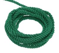 QUARKZMAN Garniture de Cordon Torsadé, 11 Yard 5mm 3-Ply Twine Braided Rope Shiny Thread String pour Craft Gift Bag Curtain Christmas Decor, Forest Green - 10M