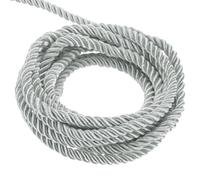 QUARKZMAN Garniture de Cordon Torsadé, 22 Yard 5mm 3-Ply Twine Braided Rope Shiny Thread String pour Craft Gift Bag Curtain Christmas Decor, Silver - 20M