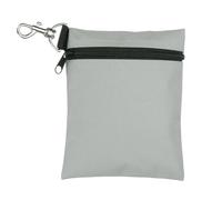 QUARKZMAN Golf Tee Pouch, 5.5" x 6.7" Professional Zipper Golf Tee Bag Accessories Pocket Gear Clip Bag with Metal Lobster Claw Clip Organizer Storage Bags for Men and Women, Gray