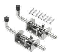 QUARKZMAN Goupille À Ressort 6.5 x 1.57 Pouces Verrou À Ressort Pour Armoires Portes De Remorque Coffres Grille Avec 8 Vis Argent, Lot De 2 En Acier Inoxydable
